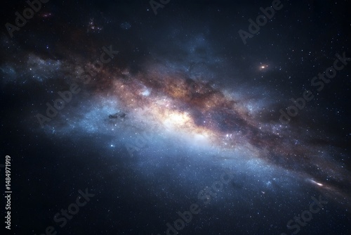 Majestic Spiral Galaxy Celestial Nebula Cosmic Dust and Stars Background