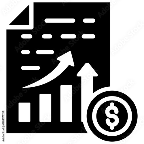 Sales Invoice Solid Icon Vector Illustration
