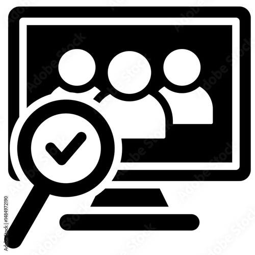 Referral Sales Solid Icon Vector Illustration