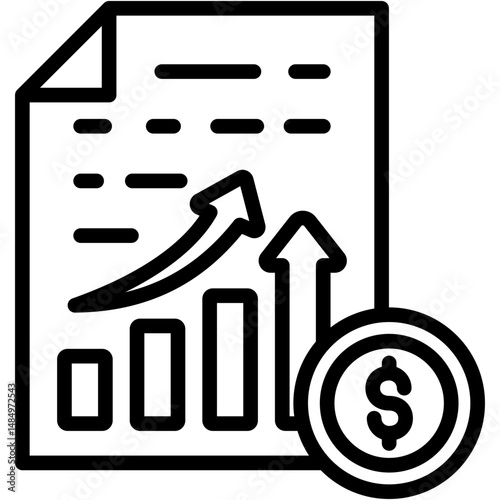 Sales Invoice Lineal Icon Vector Illustration