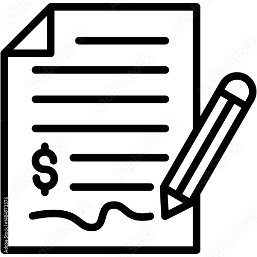 Sales Agreement Lineal Icon Vector Illustration