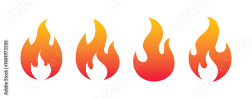 Set Icon Flames full color