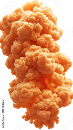 Orange cloud-like form isolated on transparent or white background. Generative ai