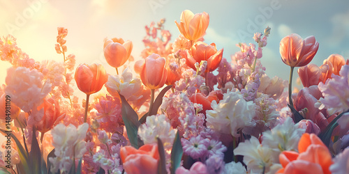 Pink Cherry Blossoms in Full Bloom