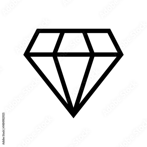 Gem Line Style Isolated Icon Vector Illustration