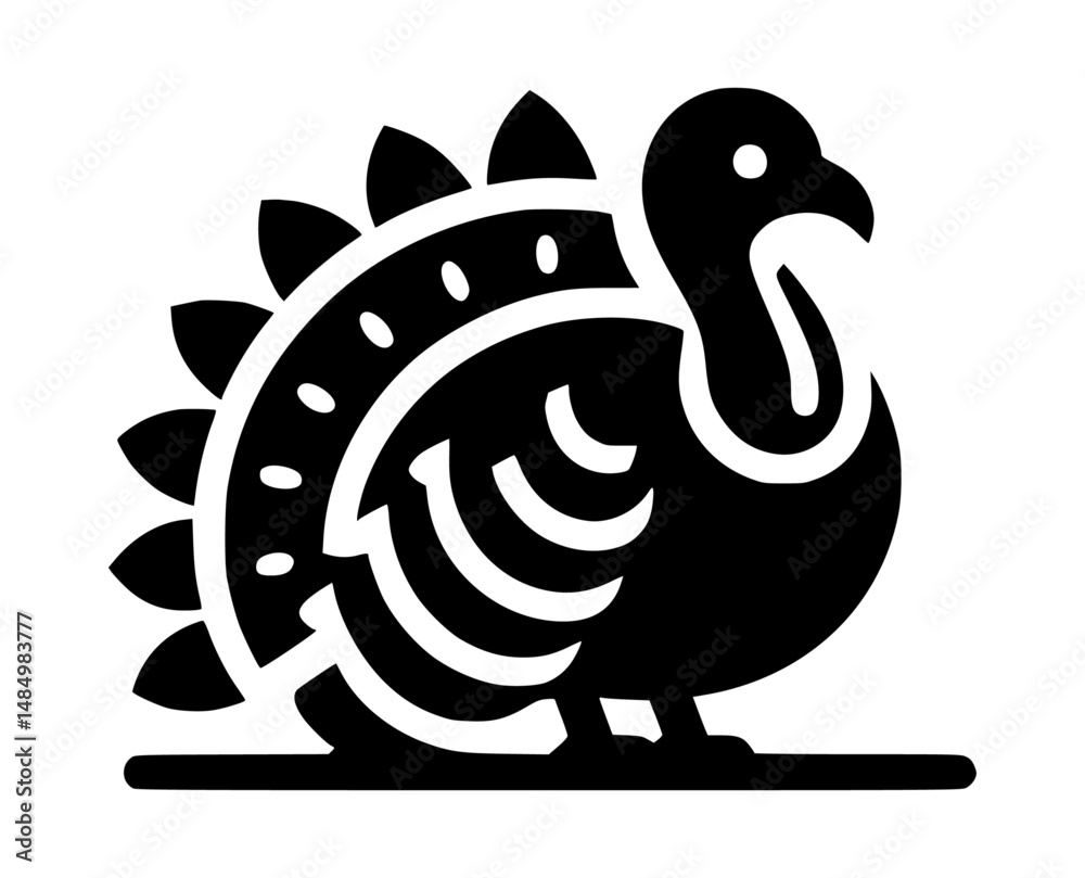 Turkey Black and White Vector Logo Turkey Black and White Vector Logo
