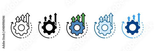 Continuous Improvement Icon Set Multiple Style Collection