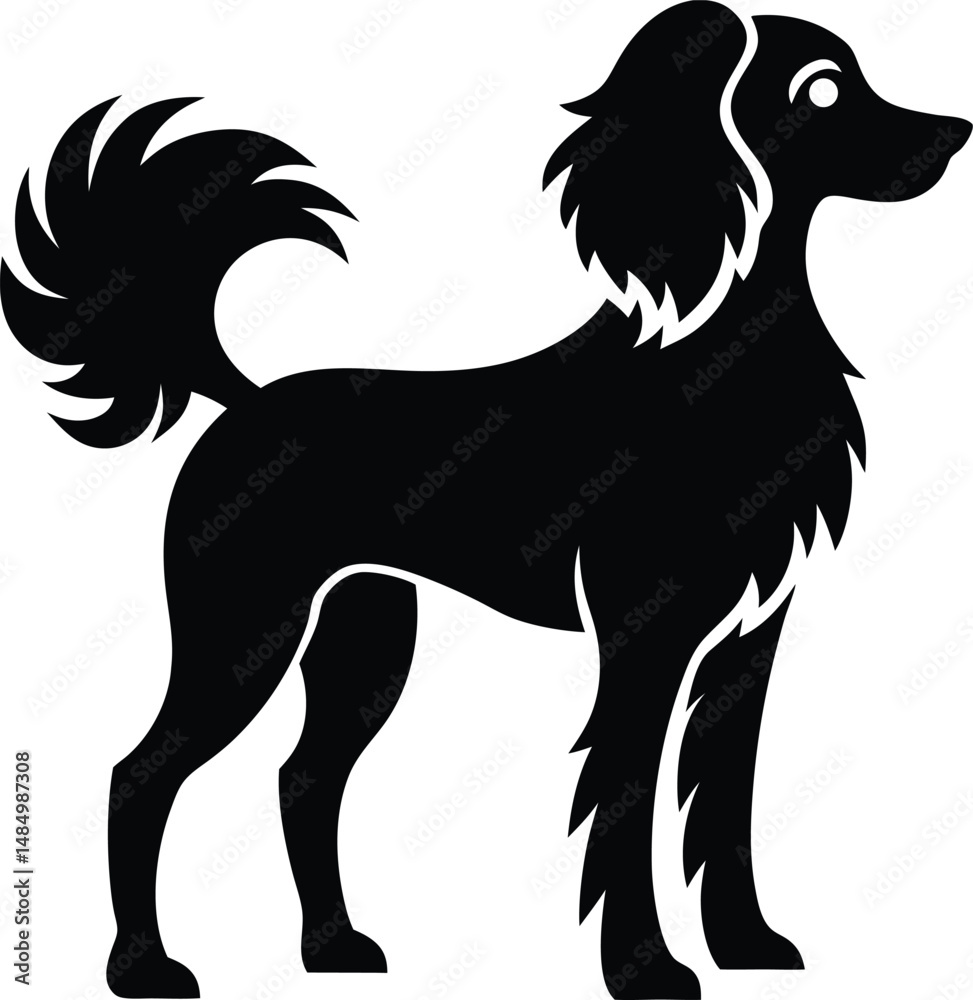 Fototapeta premium Elegant Silhouette of a Poodle Dog Standing