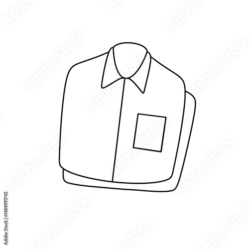 A shirt is hanging on a clothesline