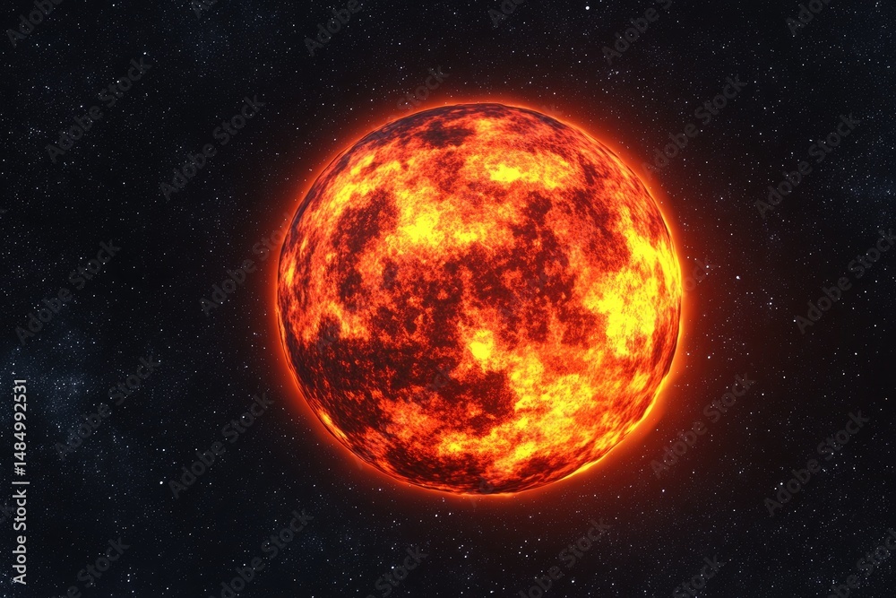 Fototapeta premium Burning Planet in Space