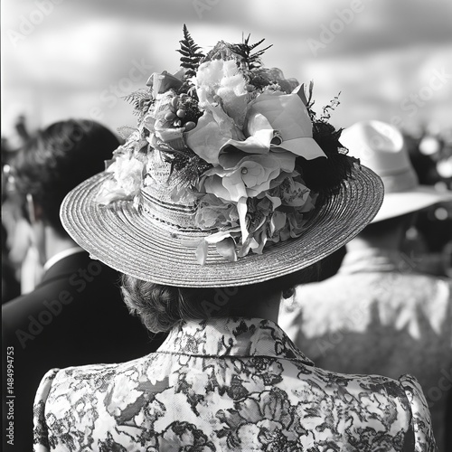Elegant hats at a horse race
