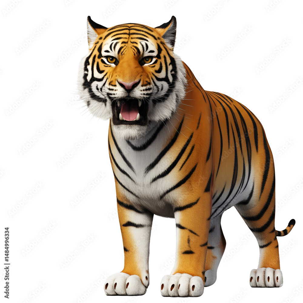Fototapeta premium tiger on white background