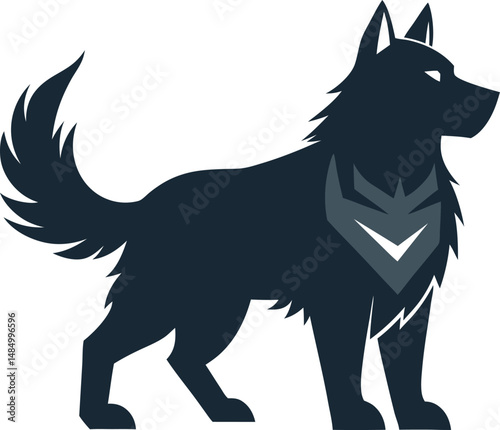 Stylized Silhouette of a Wolf