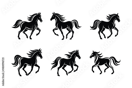 alert black stallion vector image