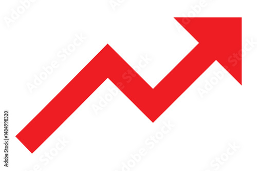Growth arrow icon Vector illustration. Business concept, growing chart. Concept of sales symbol icon with arrow moving up. Economic Arrow With stroke thin, light and bold