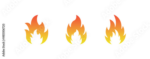 Set Icon Flames full color