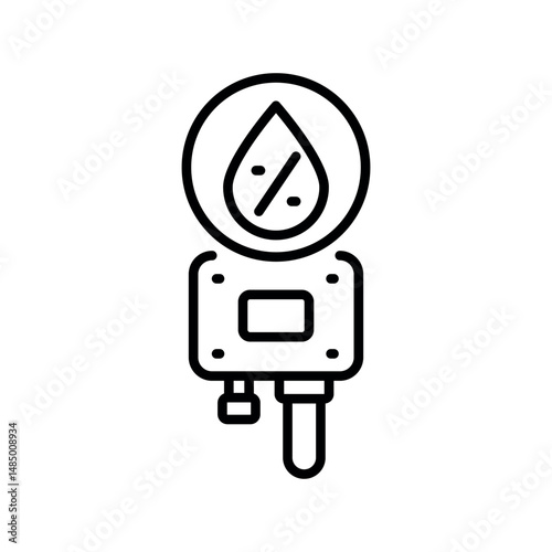 humidity sensor black  line icon for digital and print projects.