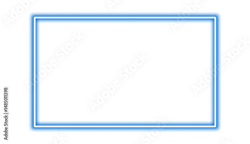 Wallpaper Mural Blue neon rectangle shape frame. Vivid glowing neon border isolated on transparent background. Shine glow light electric blue neon sign frame. Banner, Mockup, presentation, Design element, PNG Torontodigital.ca