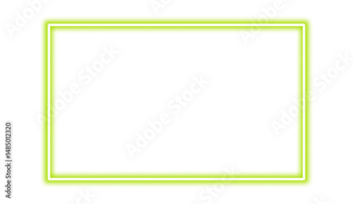 Wallpaper Mural Green neon rectangle shape frame. Vivid glowing green border isolated on transparent background. Shine glow light electric green neon sign frame. Banner, Mockup, presentation, Design element, PNG  Torontodigital.ca