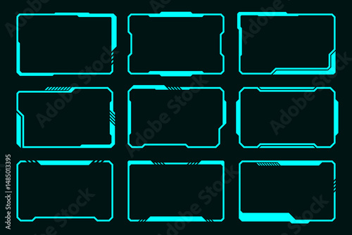 Collection Frame element HUD technology futuristic interface.
