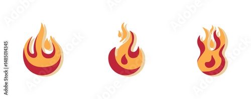Set Icon Flames full color