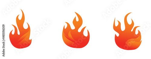 Set Icon Flames full color