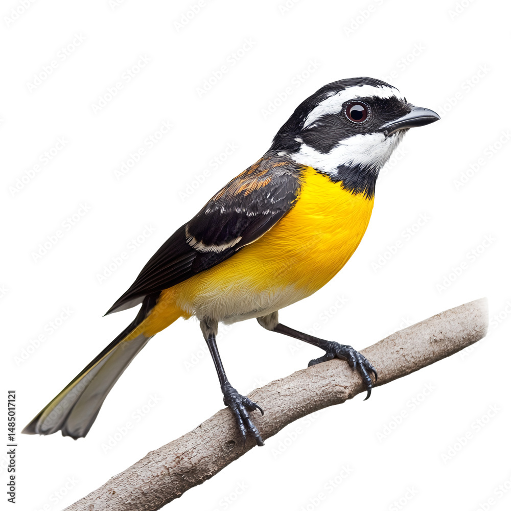Obraz premium a yellow and black bird sitting on a branch