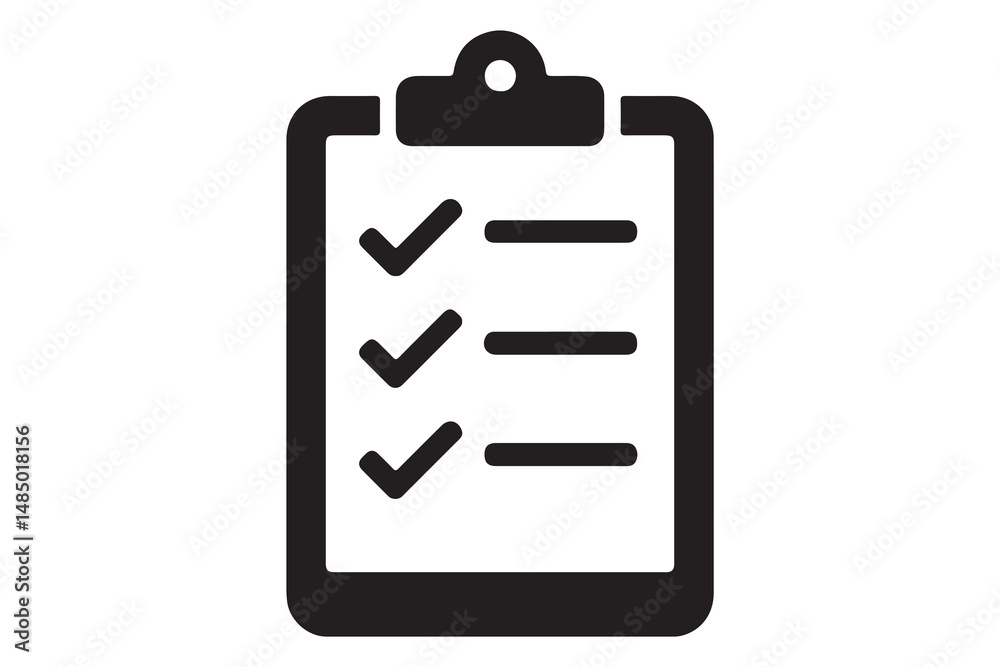 Simple checklist icon on clipboard, perfect for productivity themes. Simple checklist icon on clipboard, perfect for productivity themes.