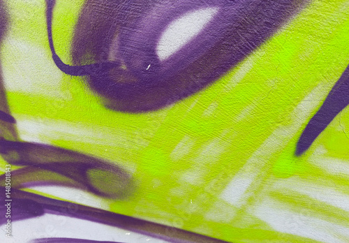 Close-up of colorful graffiti on wall – street art, urban expression, vandalism or artistic statement