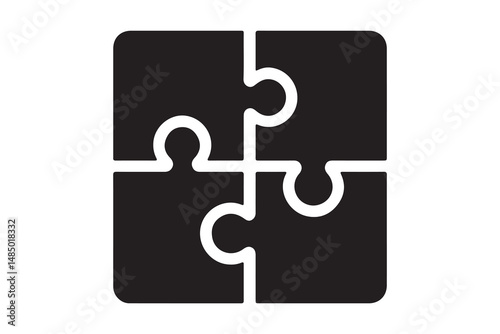 Four-Piece Puzzle Icon Representing Collaboration