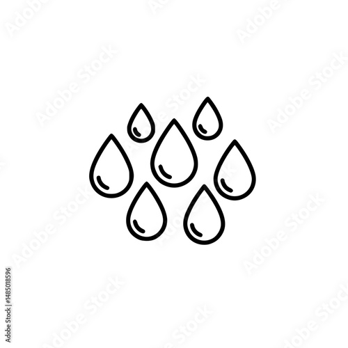 Water Droplets Illustration Simple Line Art Design