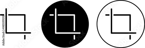 Crop image icon. user interface outline icons. Editable tool signs. Picture crops symbol