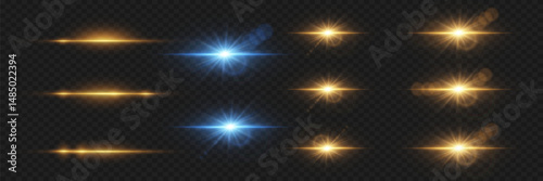 Collection of special effects of explosions and flashes of light. On a transparent background.