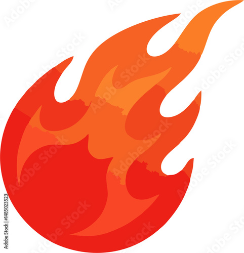 Clean vector of fireball in high-speed flight – motion blur style