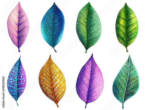 Fresh Garlic and Leaves Composition Beautifully Isolated