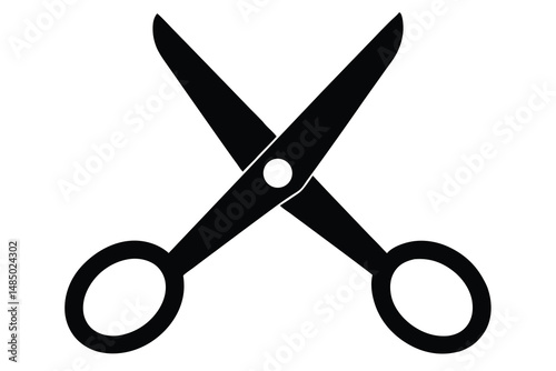 Simple black and white scissors graphic