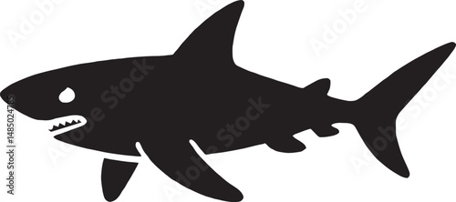A simple black vector of a Shark. 