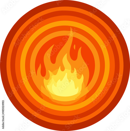 Smooth vector fireball in monochrome – professional clean flame symbol