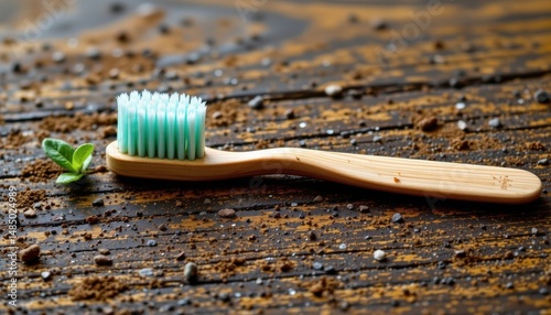 a single rain washed neem twig toothbrush photo