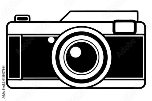 Classic Black and White Camera Illustration Photography Icon