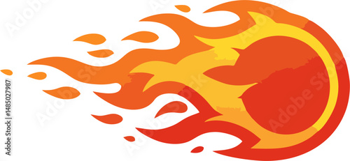 Radiant fireball vector with layered flame shapes – ideal for animation frames