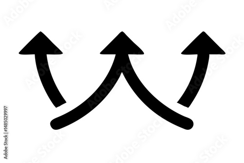 Three Arrows Merging Upward Representing Growth and Synergy