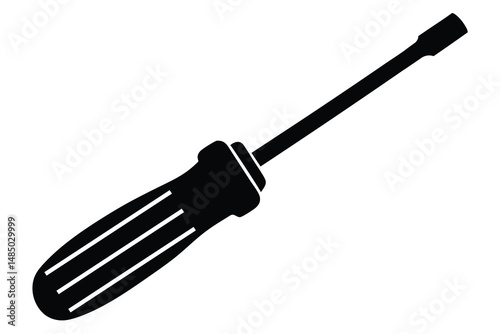 Simple Black and White Screwdriver Icon