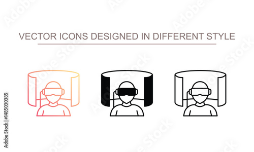 virtual tour icon design with white background stock illustration