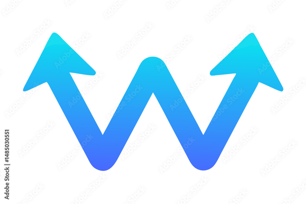 Abstract Blue Double Arrow Upward Trend Graphic Design Element Abstract Blue Double Arrow Upward Trend Graphic Design Element