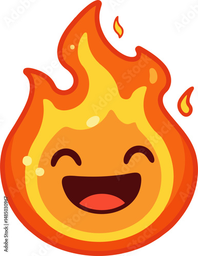 Vector fireball emoji icon – simple and expressive flame design
