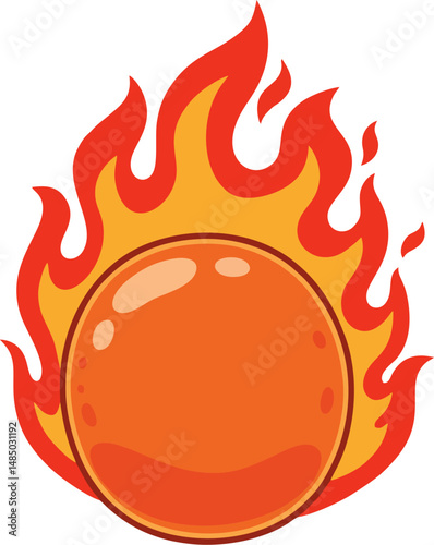 Modern vector flame icon with gentle curves – simple fireball