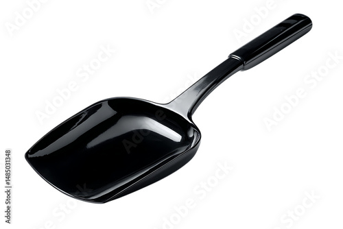 Black Plastic Frying Pan Spade on White Background
