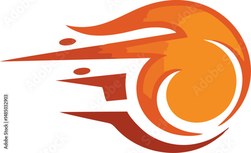 Vector flame icon with upward flow – simple fireball design for web use