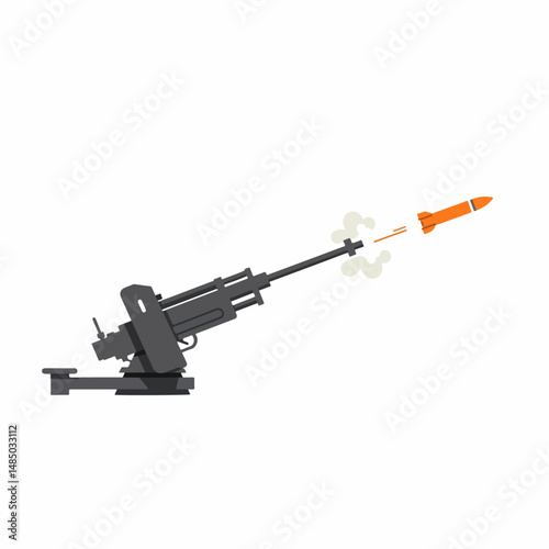 Missile Launcher Illustration: A detailed illustration captures the moment of a missile launch, showcasing the power and technology behind defense systems.